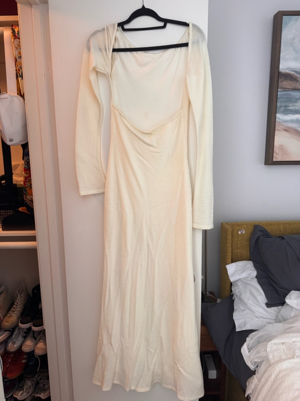 Princess Polly Snyder Long Sleeve Sheer Maxi Dress Cream - Picture 4 of 5